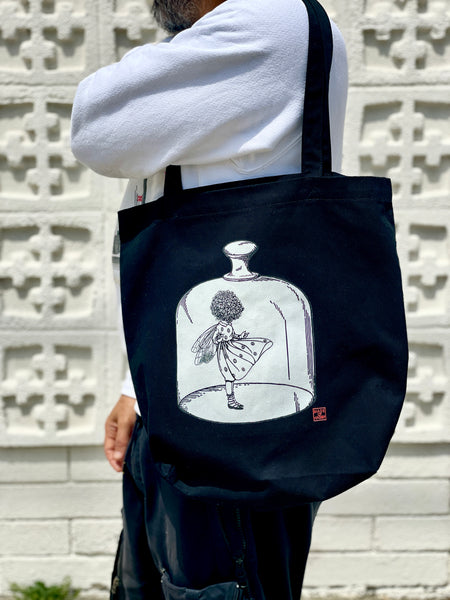 " P L A N T - G I R L " Organic Tote Bag |BLACK|